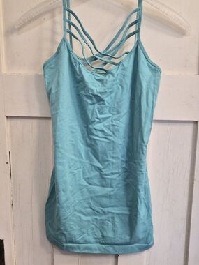 EUC Zenana Outfitters Teal Strappy Cami Tank Top Stretch L/XL